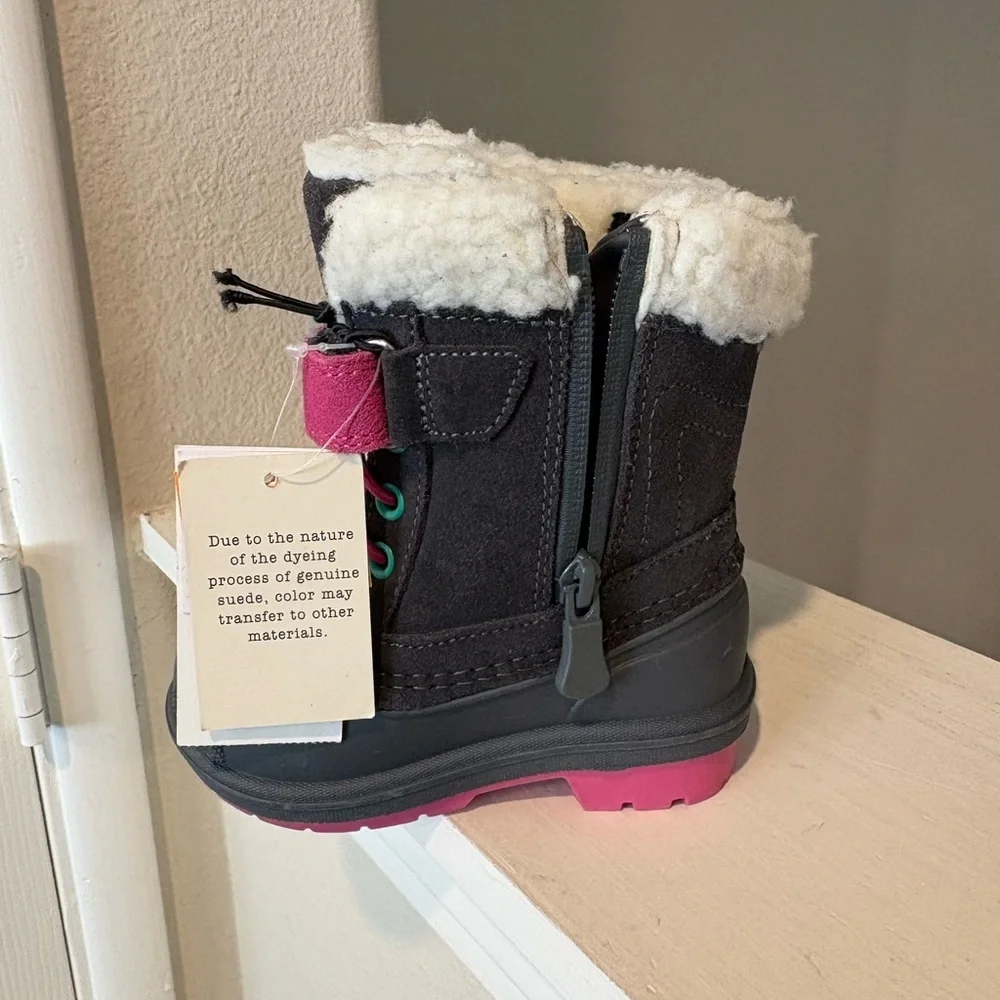 Cat & Jack Toddler Girls Winter Boots Sz 5 Journey Snow Waterproof Gray